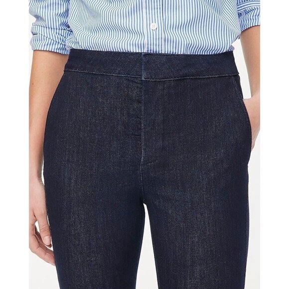 J Crew Womens Slim Trouser Jeans Sz 32P 32 Petite Dark Wash Flare Leg Stretch - Picture 2 of 10